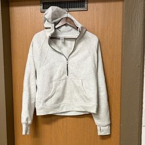 Cozy Light Gray Half-Zip Hoodie